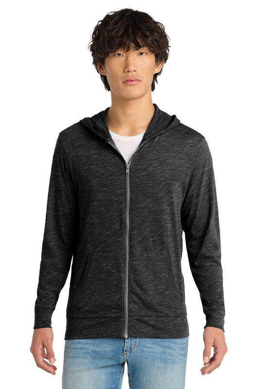 Mens Medal Full Zip Hooded Sweatshirt Hoodie w/ Pockets - Black