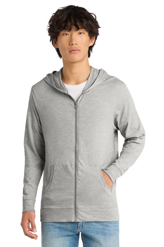 Mens Medal Full Zip Hooded Sweatshirt Hoodie w/ Pockets - Light Grey