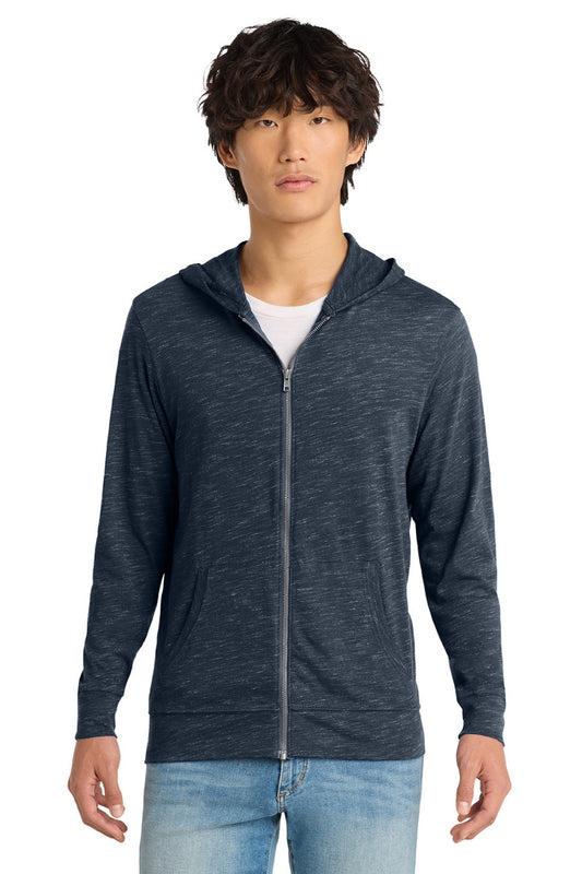 Mens Medal Full Zip Hooded Sweatshirt Hoodie w/ Pockets - New Navy Blue