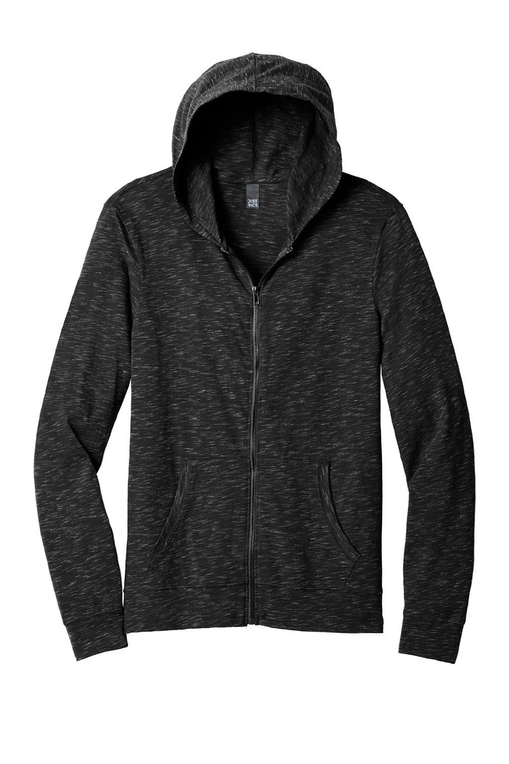 Mens Medal Full Zip Hooded Sweatshirt Hoodie w/ Pockets - Black