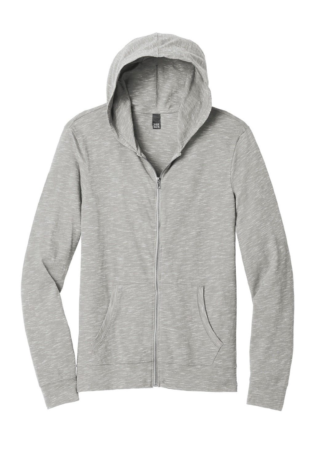 Mens Medal Full Zip Hooded Sweatshirt Hoodie w/ Pockets - Light Grey