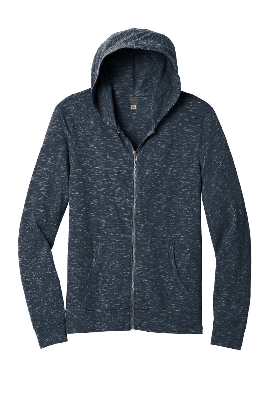 Mens Medal Full Zip Hooded Sweatshirt Hoodie w/ Pockets - New Navy Blue