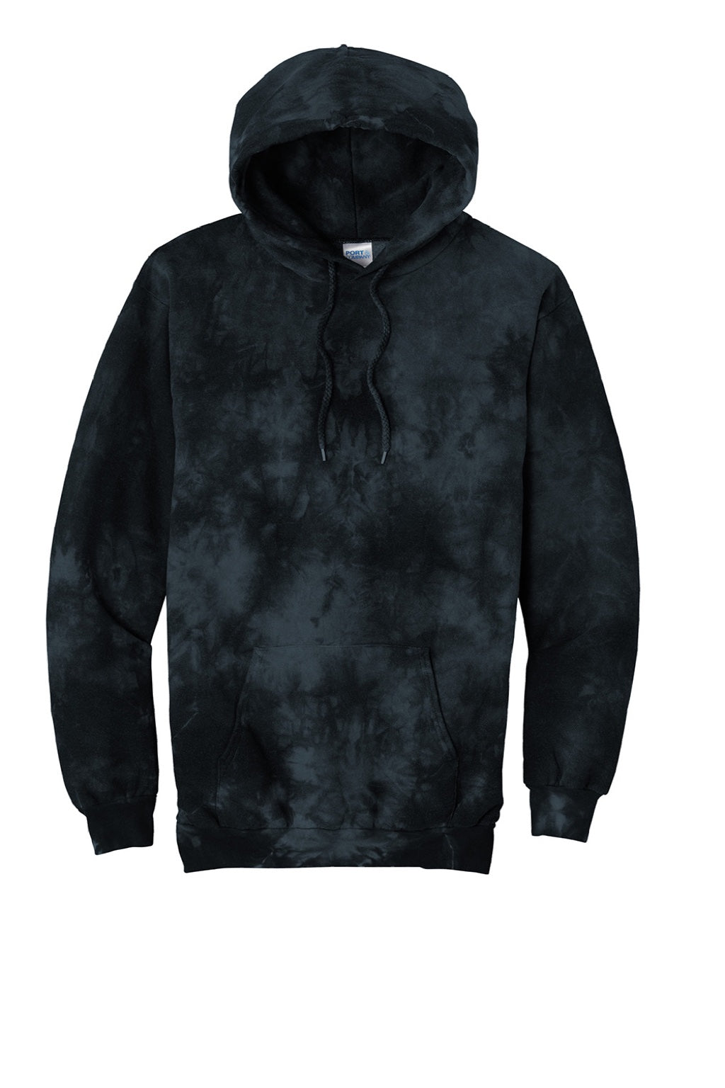 Mens Crystal Tie-Dye Hooded Sweatshirt Hoodie w/ Pouch Pocket - Black