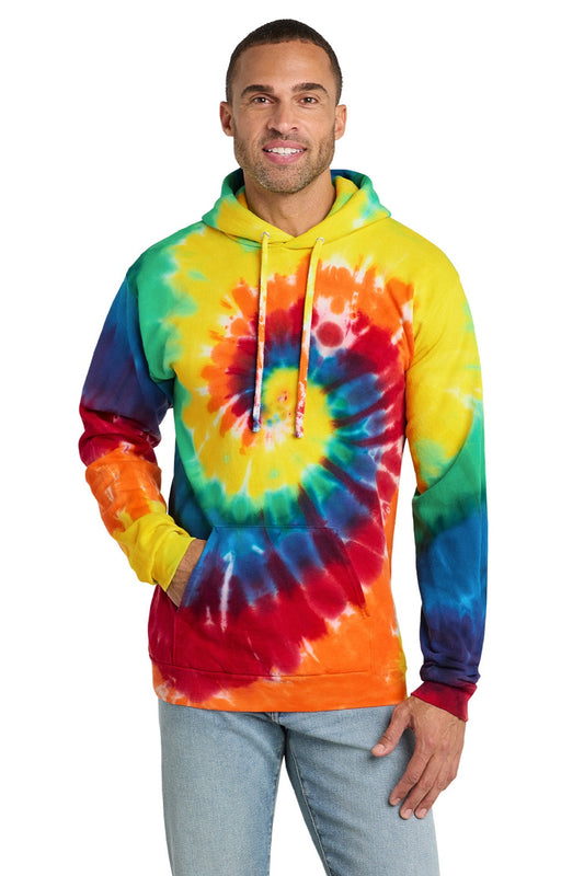 Mens Tie-Dye Fleece Hooded Sweatshirt Hoodie w/ Pouch Pocket - Rainbow