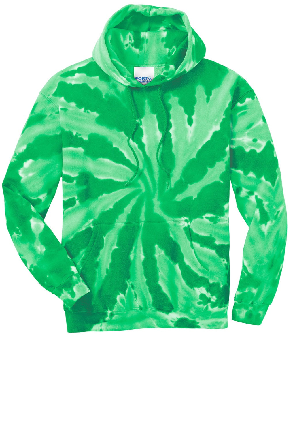 Mens Tie-Dye Fleece Hooded Sweatshirt Hoodie w/ Pouch Pocket - Kelly Green