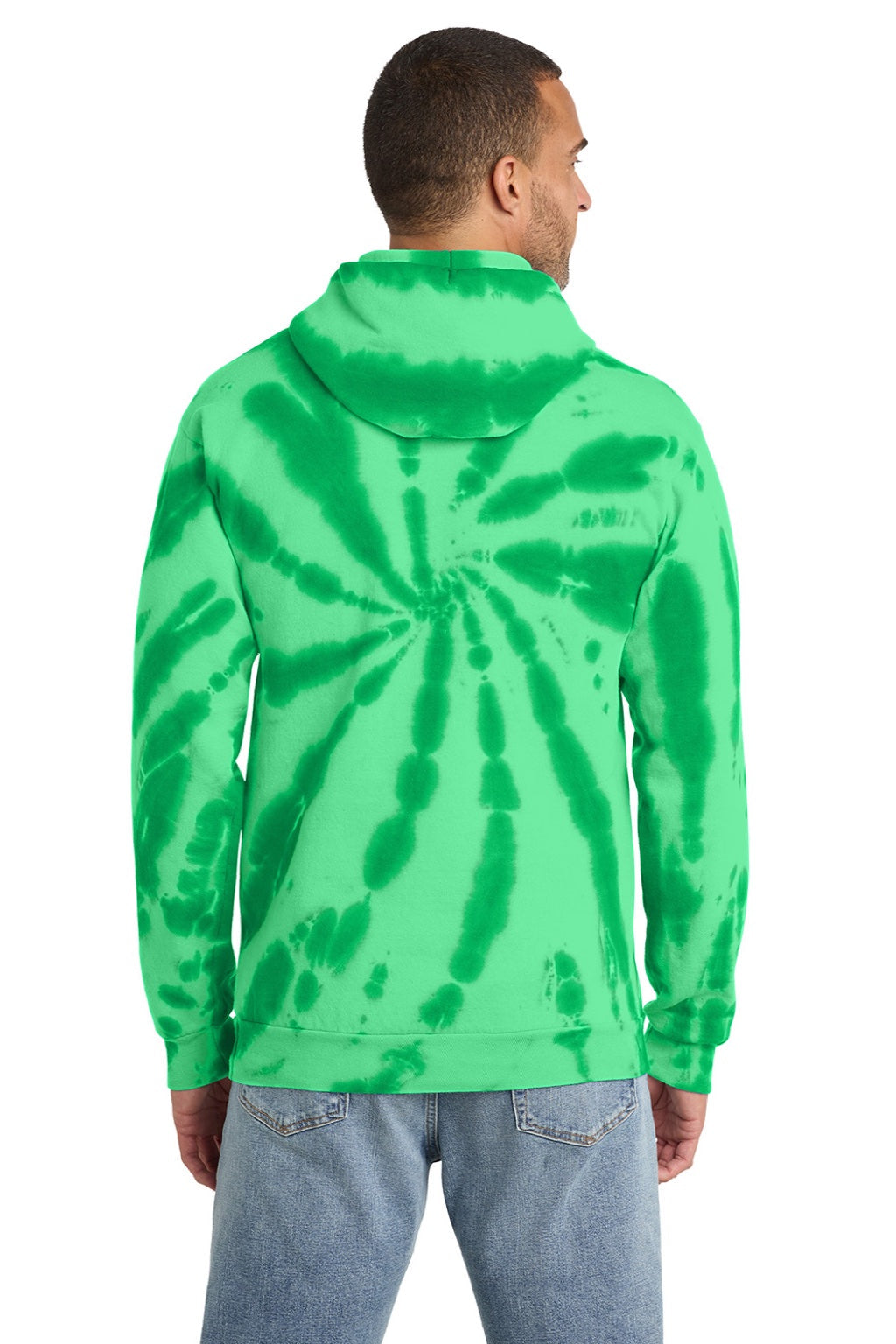 Mens Tie-Dye Fleece Hooded Sweatshirt Hoodie w/ Pouch Pocket - Kelly Green