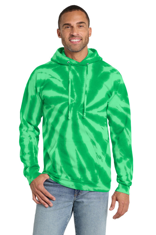 Mens Tie-Dye Fleece Hooded Sweatshirt Hoodie w/ Pouch Pocket - Kelly Green