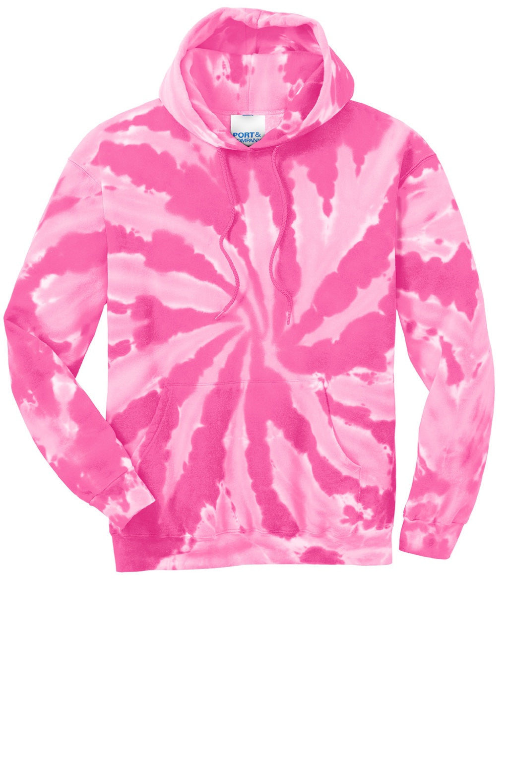 Mens Tie-Dye Fleece Hooded Sweatshirt Hoodie w/ Pouch Pocket - Pink