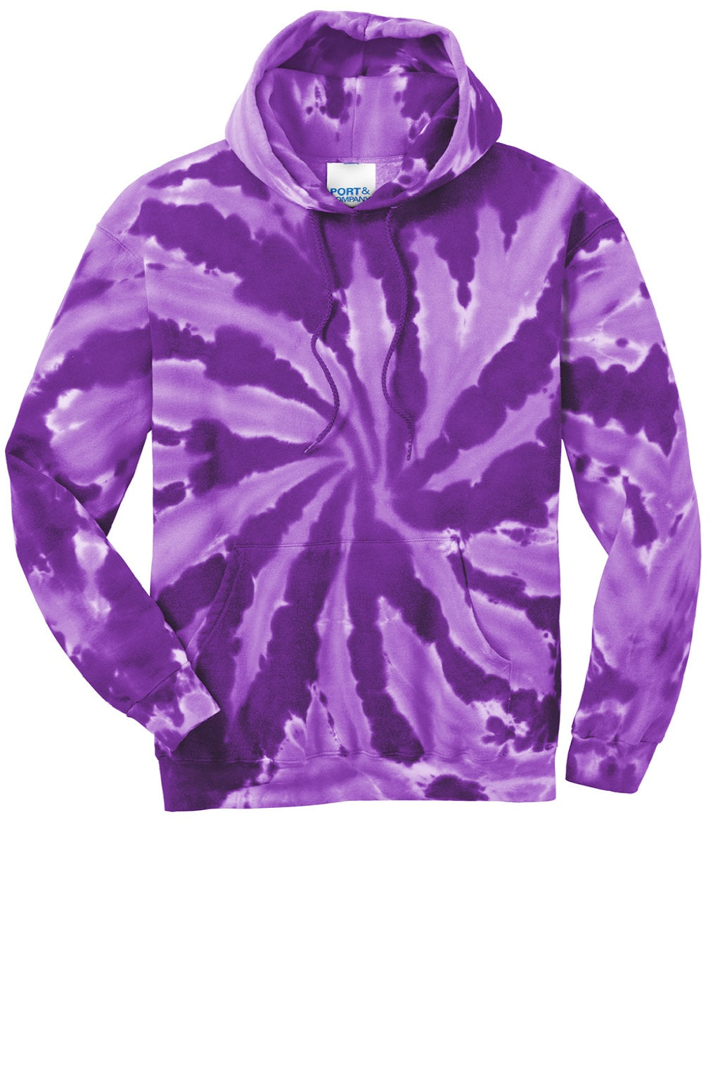 Mens Tie-Dye Fleece Hooded Sweatshirt Hoodie w/ Pouch Pocket - Purple