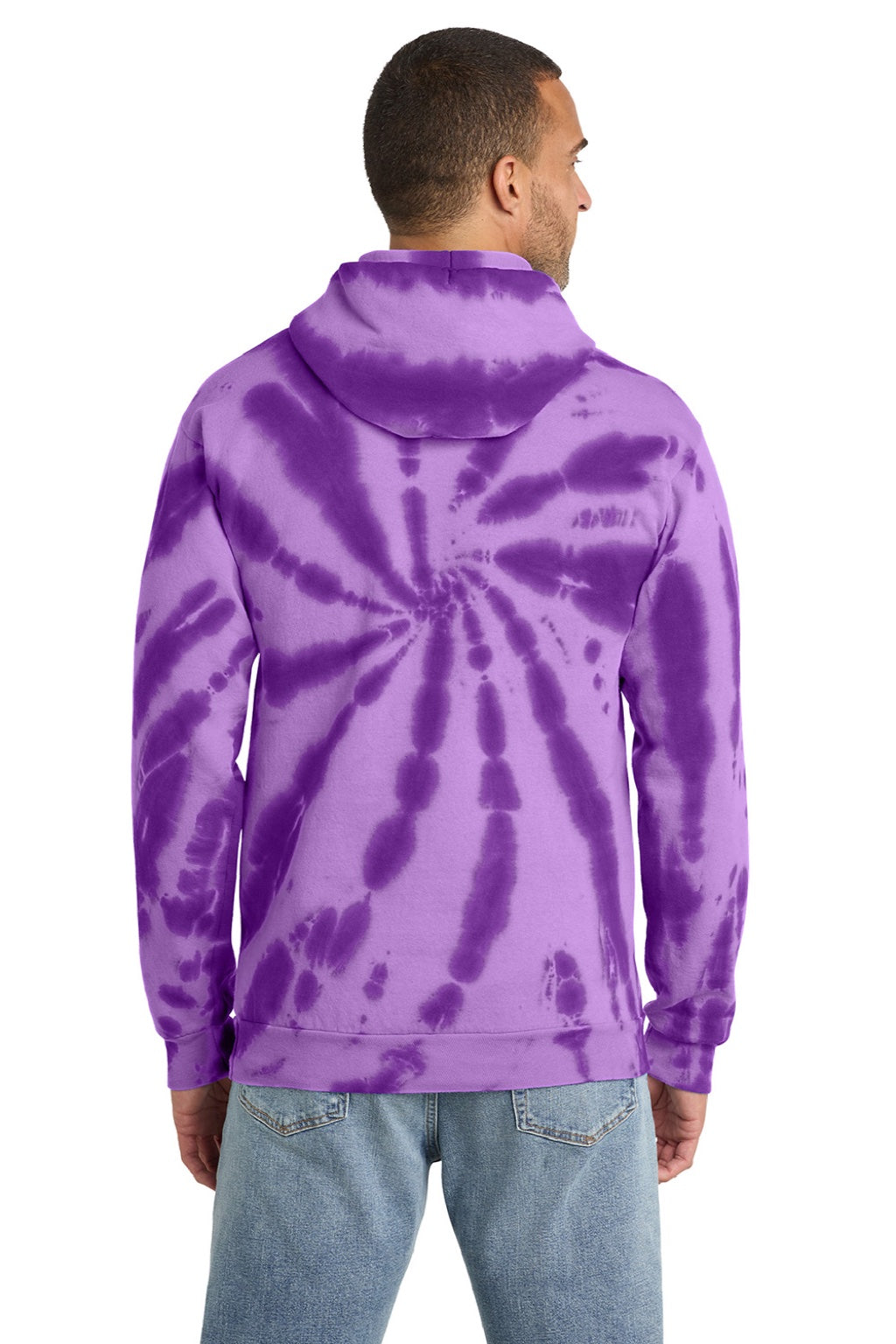 Mens Tie-Dye Fleece Hooded Sweatshirt Hoodie w/ Pouch Pocket - Purple