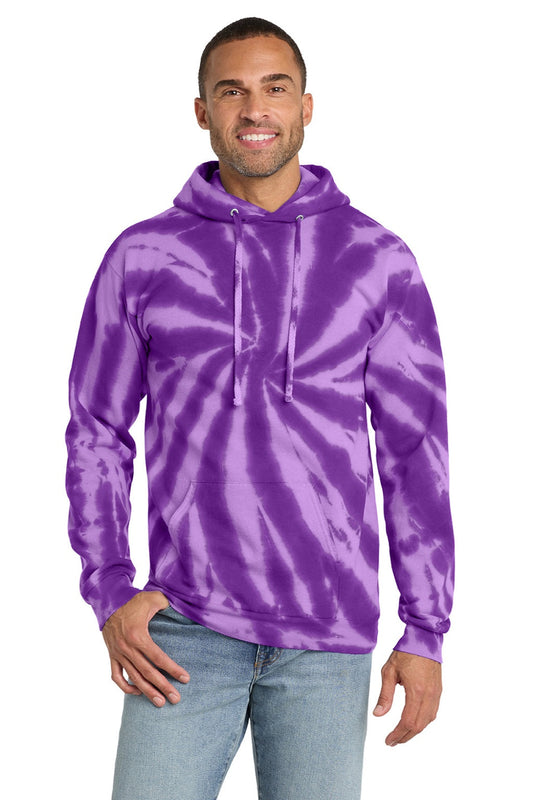 Mens Tie-Dye Fleece Hooded Sweatshirt Hoodie w/ Pouch Pocket - Purple