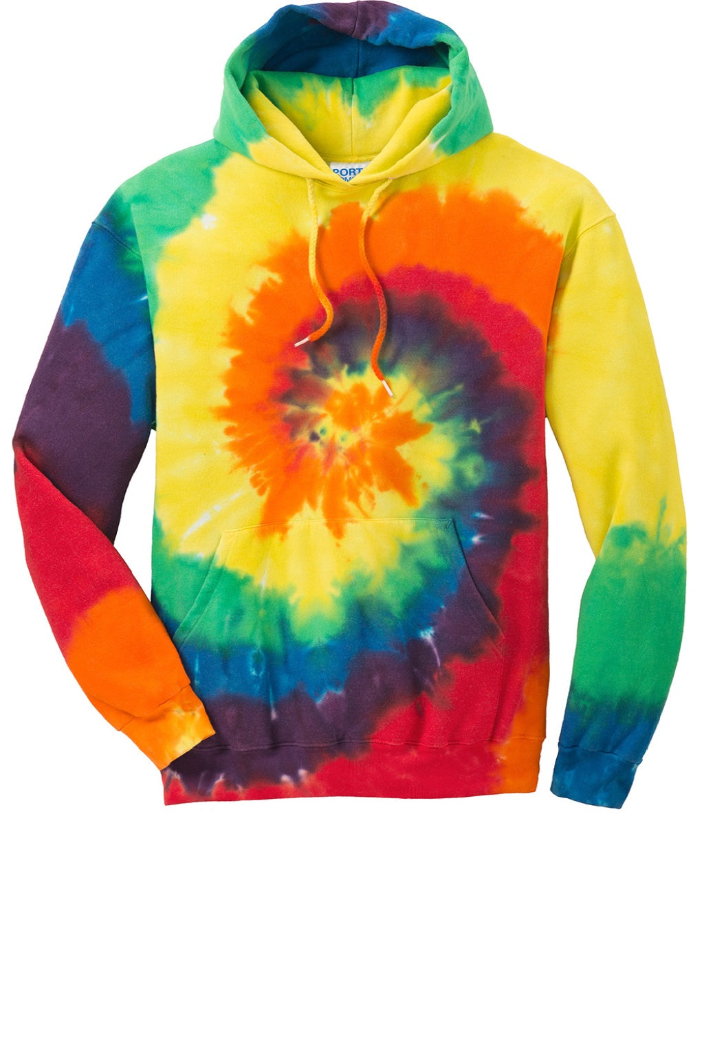 Mens Tie-Dye Fleece Hooded Sweatshirt Hoodie w/ Pouch Pocket - Rainbow