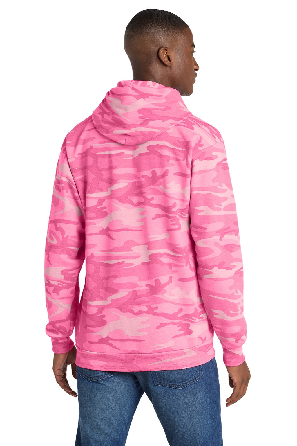 Mens Core Pill Resistant Fleece Hooded Sweatshirt Hoodie w/ Pouch Pocket - Pink Camo