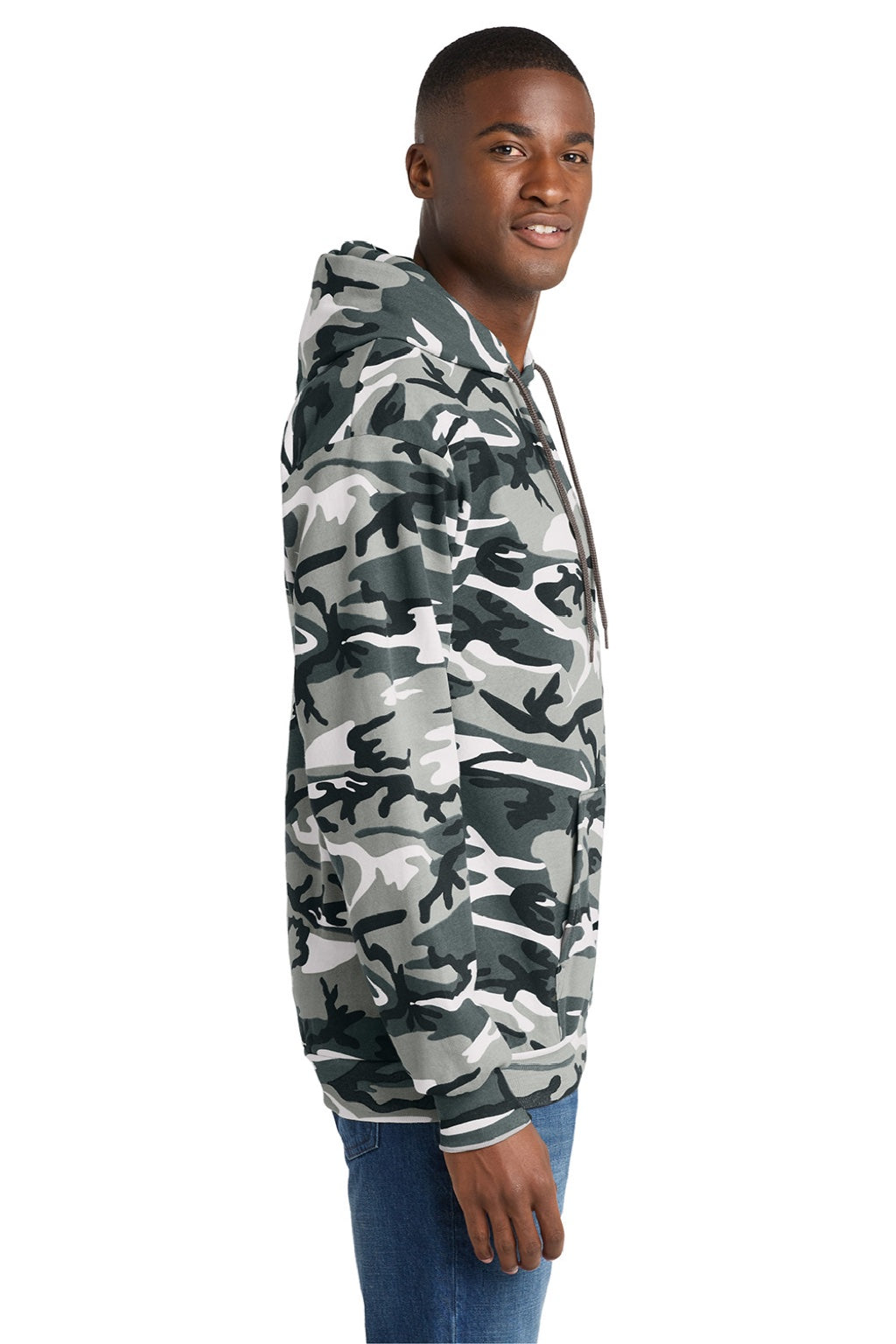 Mens Core Pill Resistant Fleece Hooded Sweatshirt Hoodie w/ Pouch Pocket - Winter Camo
