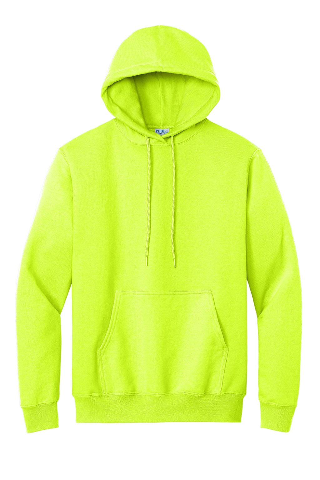 Mens Essential Pill Resistant Fleece Hooded Sweatshirt Hoodie w/ Pouch Pocket - Safety Green