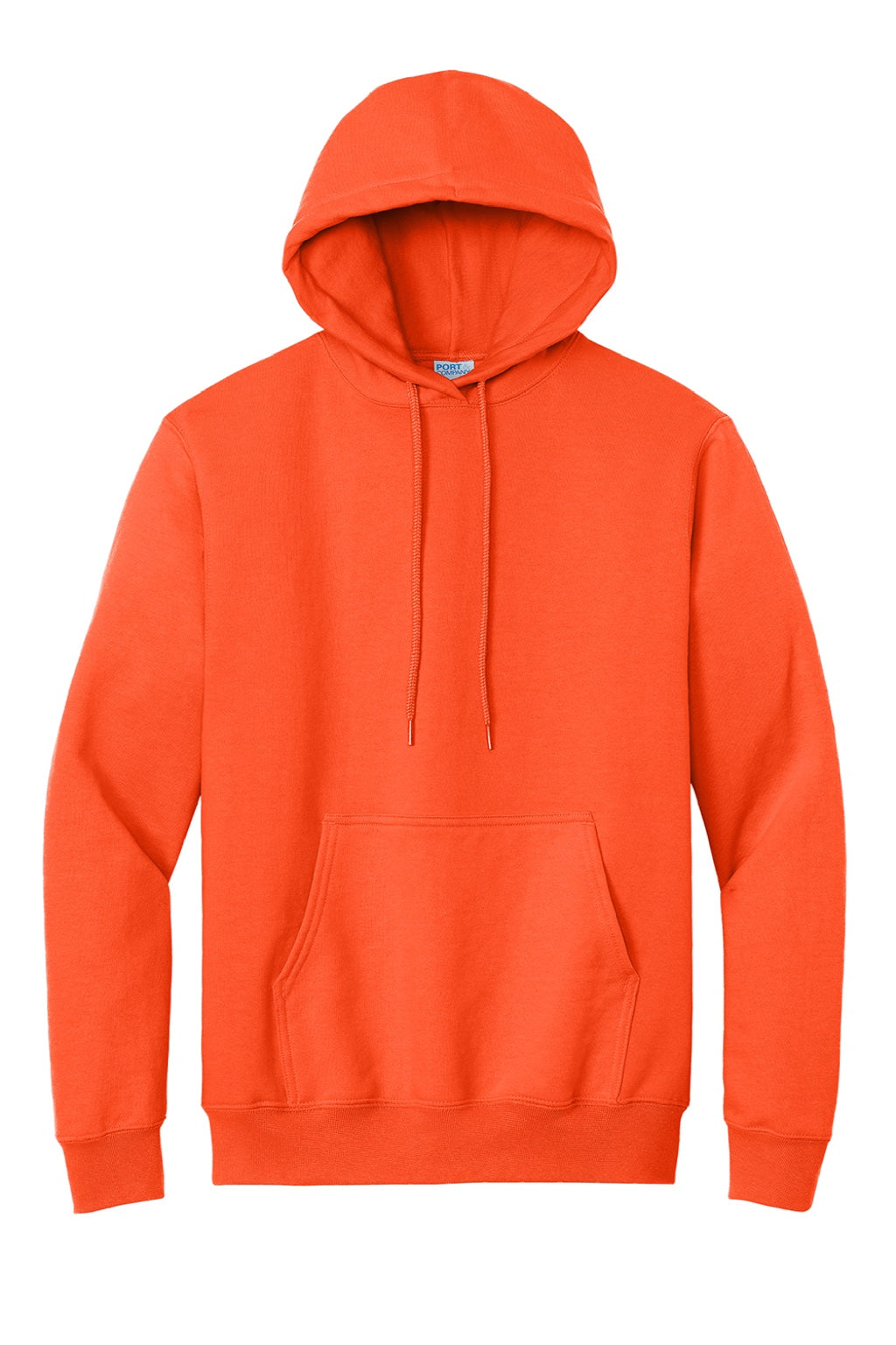 Mens Essential Pill Resistant Fleece Hooded Sweatshirt Hoodie w/ Pouch Pocket - Safety Orange