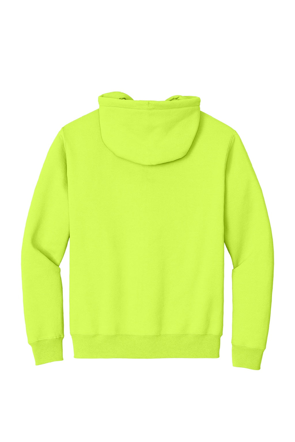 Mens Essential Pill Resistant Fleece Full Zip Hooded Sweatshirt Hoodie w/ Pockets - Safety Green