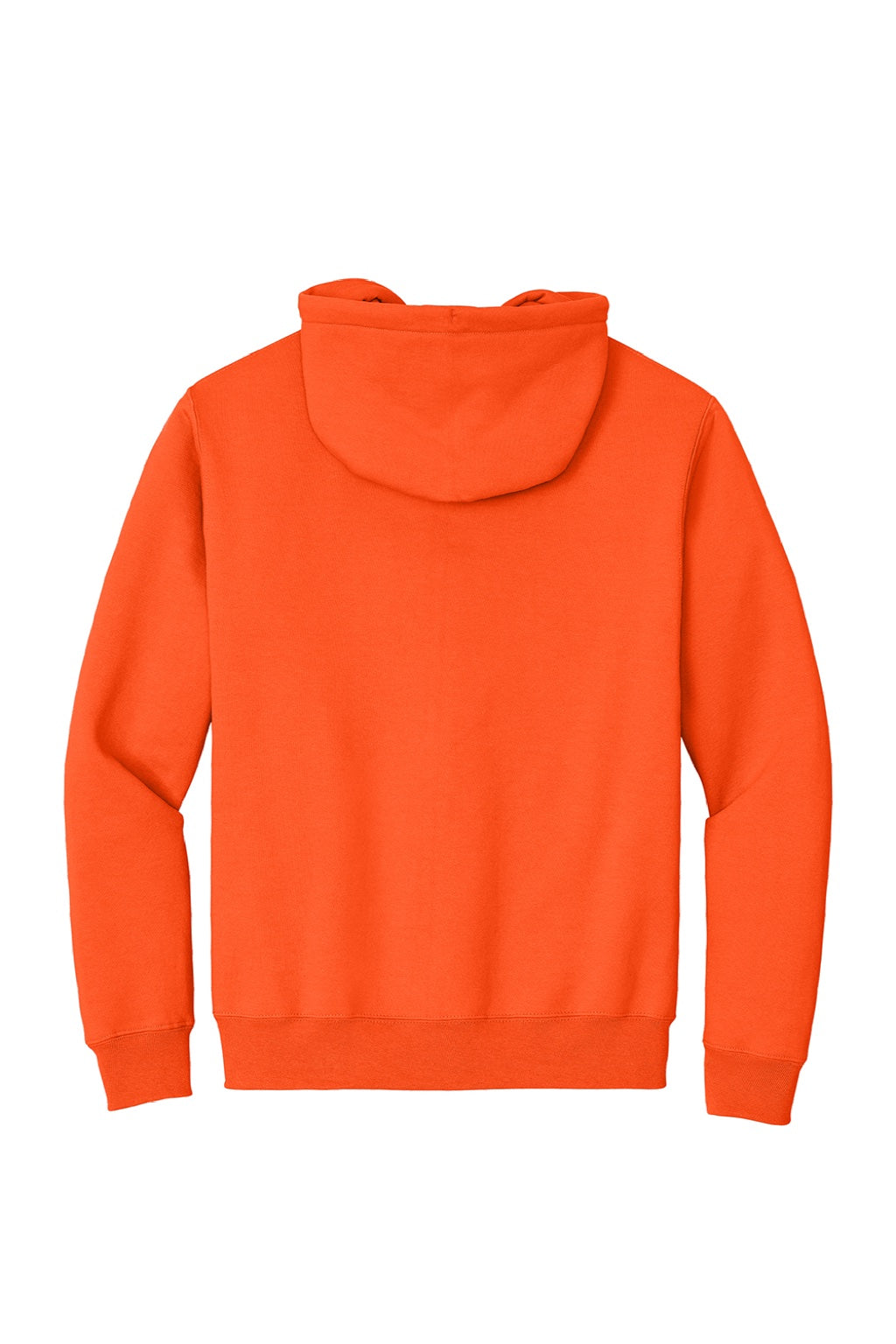 Mens Essential Pill Resistant Fleece Full Zip Hooded Sweatshirt Hoodie w/ Pockets - Safety Orange