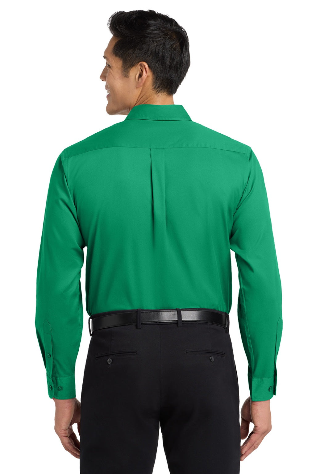 Mens Easy Care Wrinkle Resistant Long Sleeve Button Down Shirt w/ Pocket - Court Green