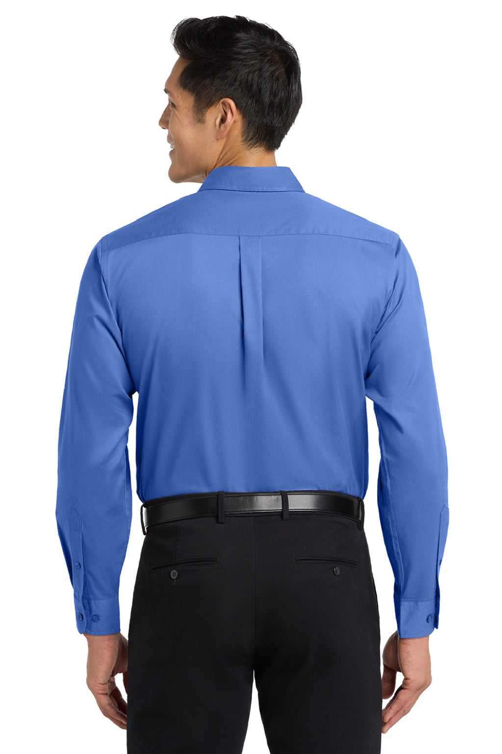 Mens Easy Care Wrinkle Resistant Long Sleeve Button Down Shirt w/ Pocket - Ultramarine Blue