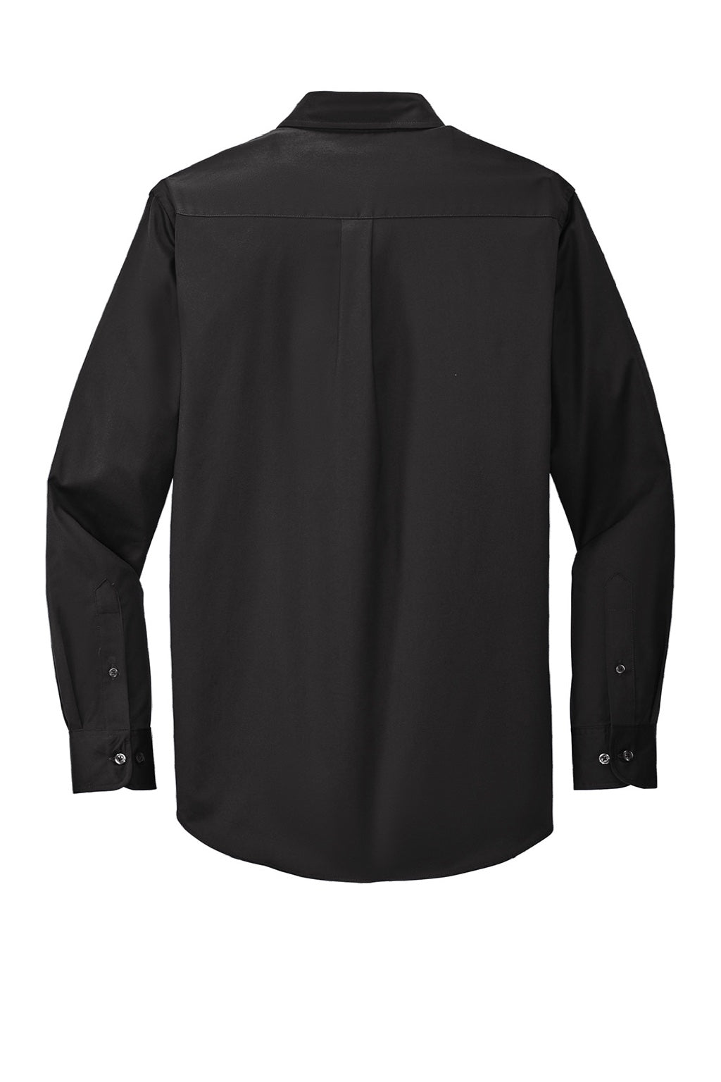 Mens Easy Care Wrinkle Resistant Long Sleeve Button Down Shirt w/ Pocket - Black/Light Stone