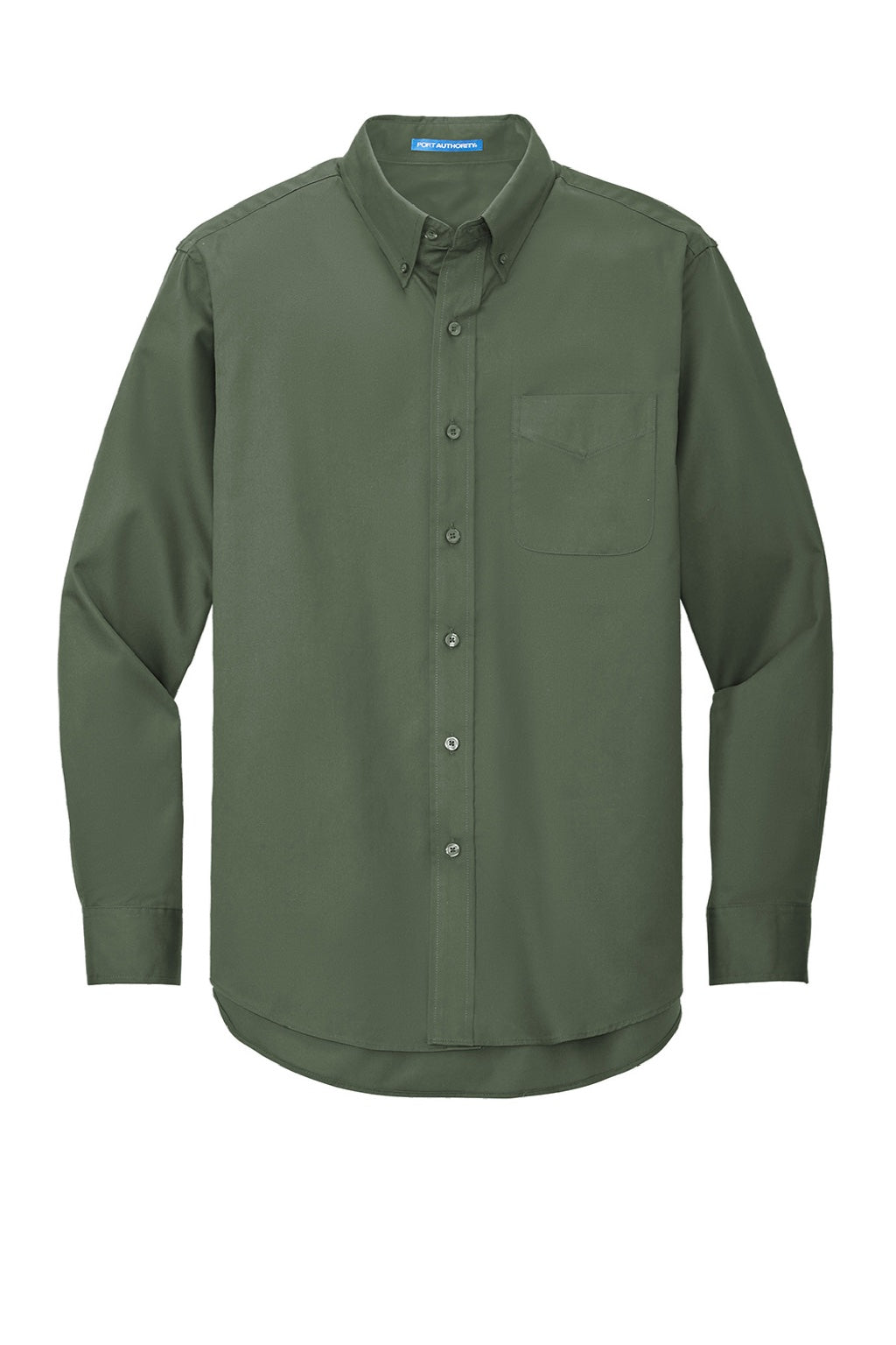 Mens Easy Care Wrinkle Resistant Long Sleeve Button Down Shirt w/ Pocket - Clover Green