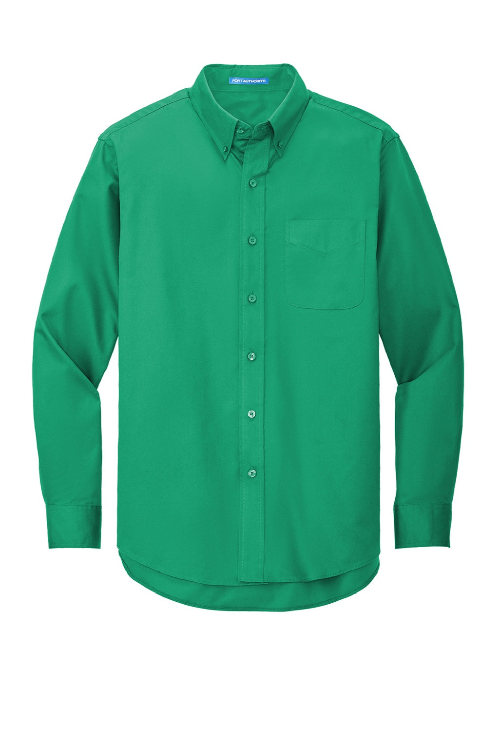 Mens Easy Care Wrinkle Resistant Long Sleeve Button Down Shirt w/ Pocket - Court Green