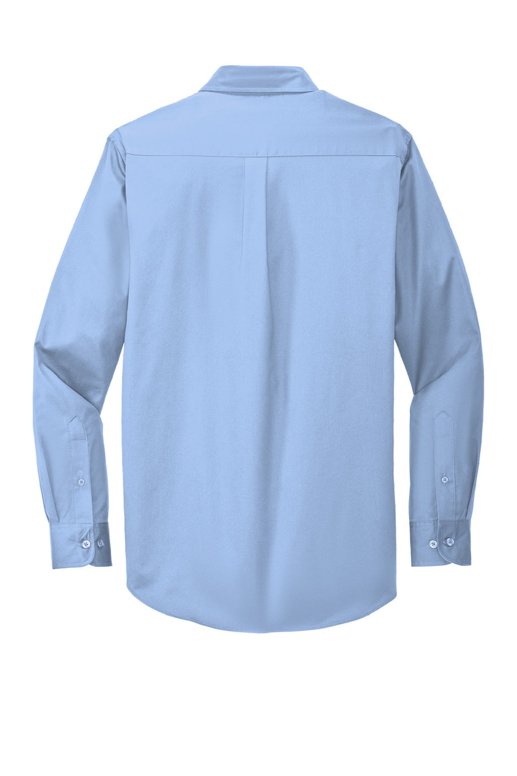 Mens Easy Care Wrinkle Resistant Long Sleeve Button Down Shirt w/ Pocket - Light Blue/Light Stone