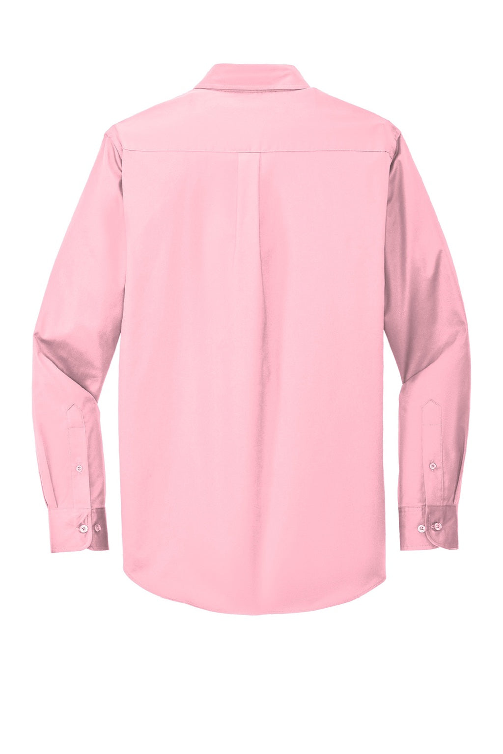 Mens Easy Care Wrinkle Resistant Long Sleeve Button Down Shirt w/ Pocket - Light Pink