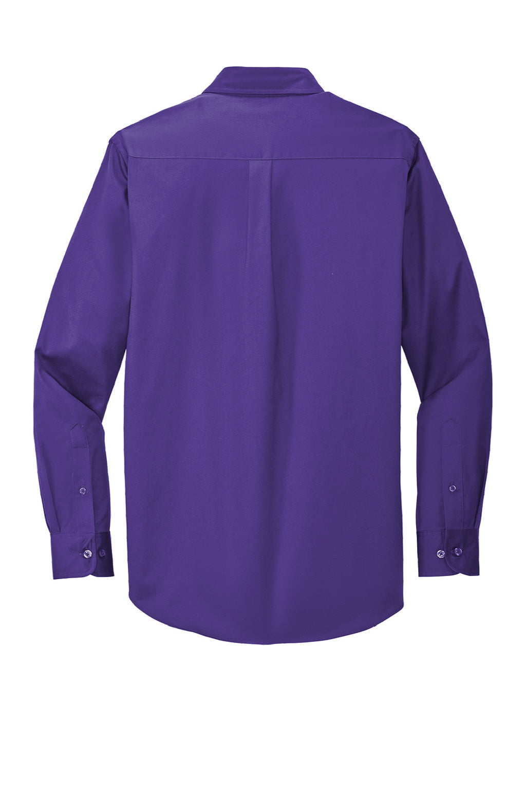 Mens Easy Care Wrinkle Resistant Long Sleeve Button Down Shirt w/ Pocket - Purple/Light Stone