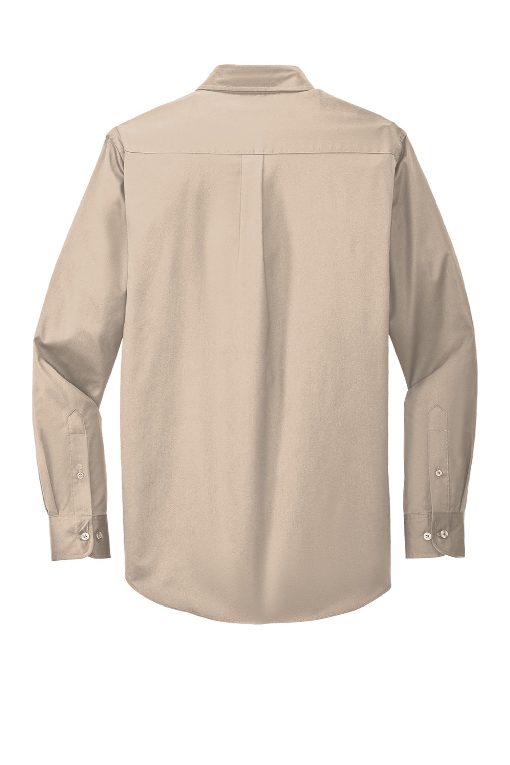 Mens Easy Care Wrinkle Resistant Long Sleeve Button Down Shirt w/ Pocket - Stone Brown