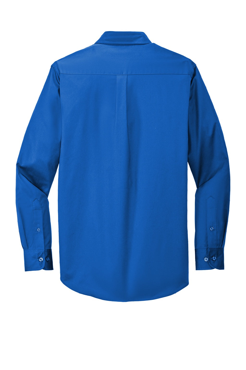 Mens Easy Care Wrinkle Resistant Long Sleeve Button Down Shirt w/ Pocket - Strong Blue