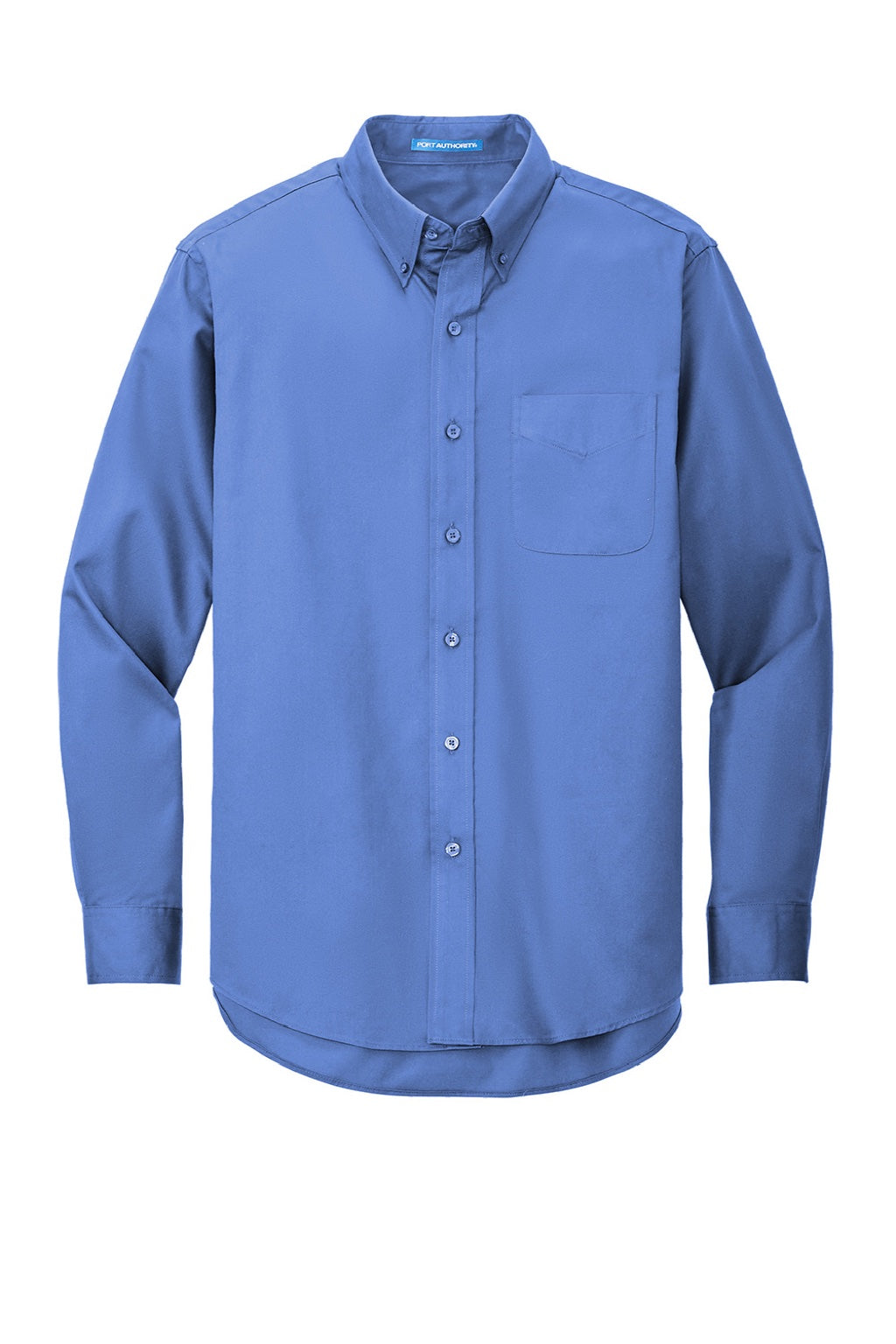 Mens Easy Care Wrinkle Resistant Long Sleeve Button Down Shirt w/ Pocket - Ultramarine Blue