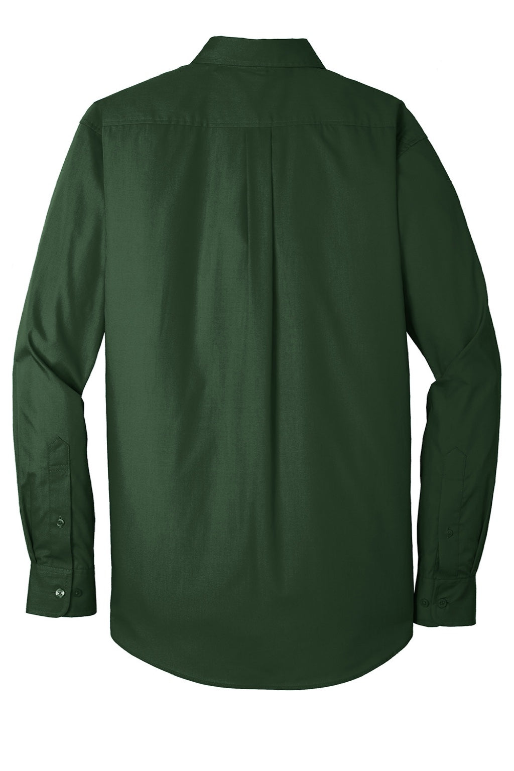 Mens Carefree Stain Resistant Long Sleeve Button Down Shirt w/ Pocket - Deep Forest Green