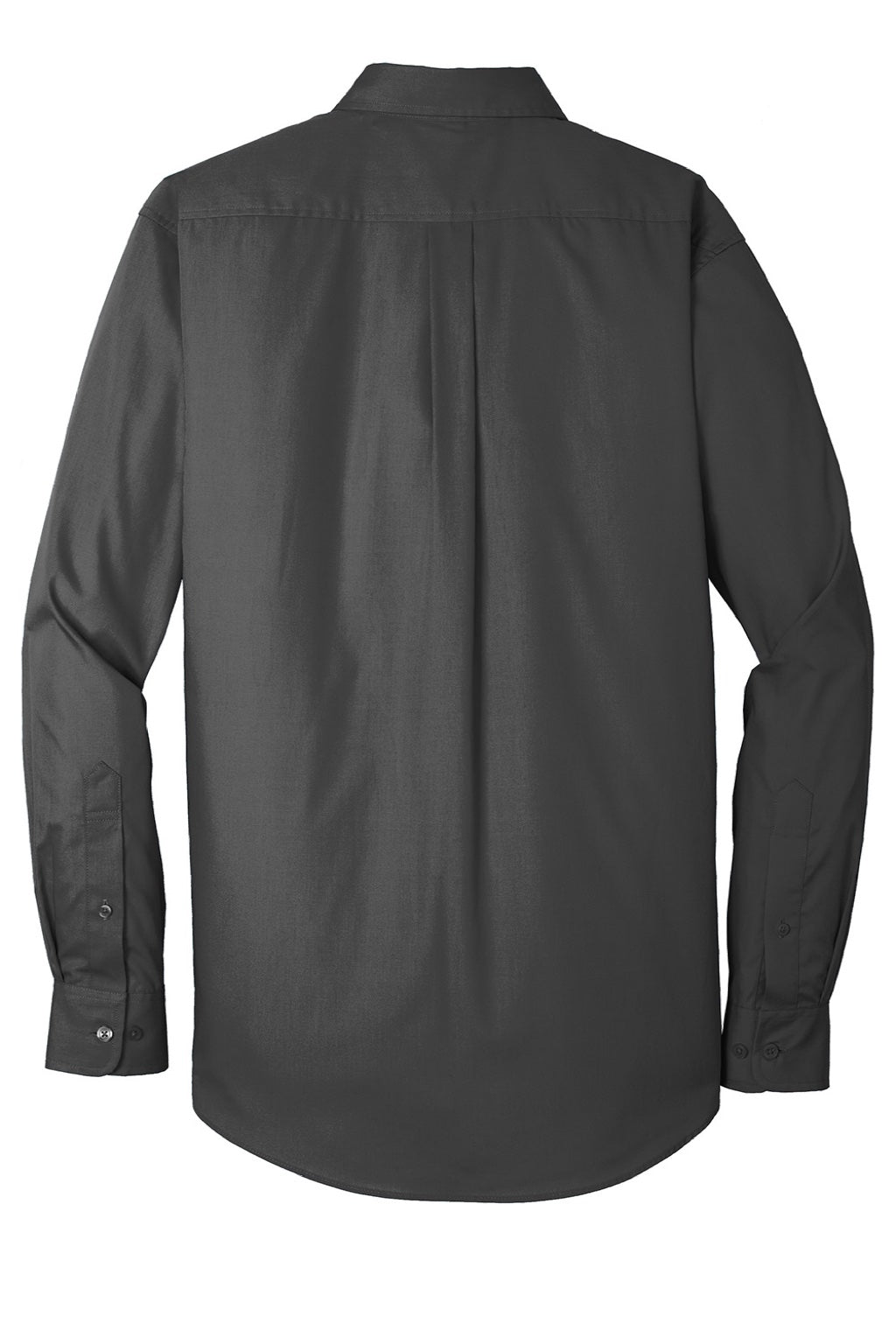 Mens Carefree Stain Resistant Long Sleeve Button Down Shirt w/ Pocket - Graphite Grey
