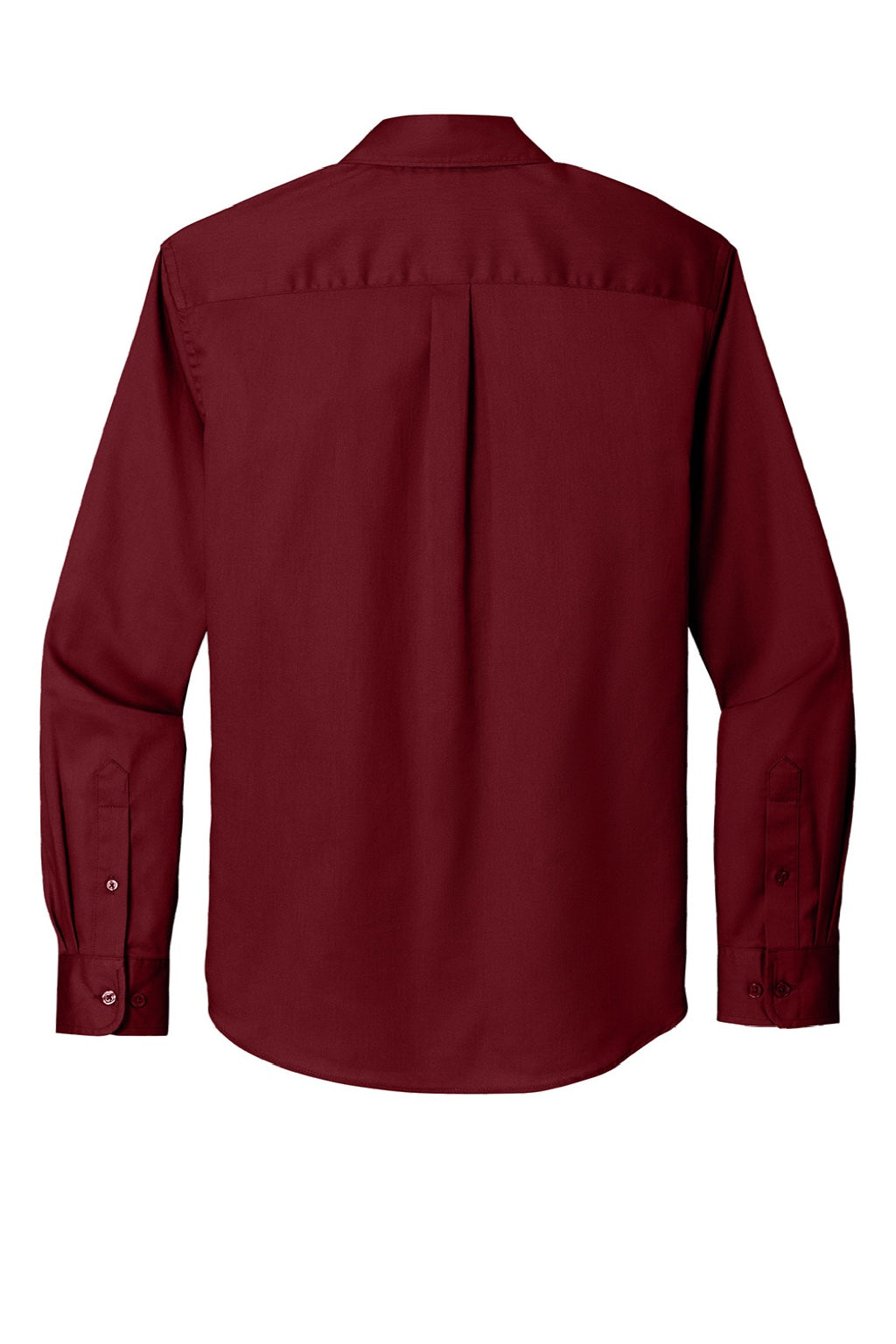 Mens SuperPro Wrinkle Resistant React Long Sleeve Button Down Shirt w/ Pocket - Burgundy