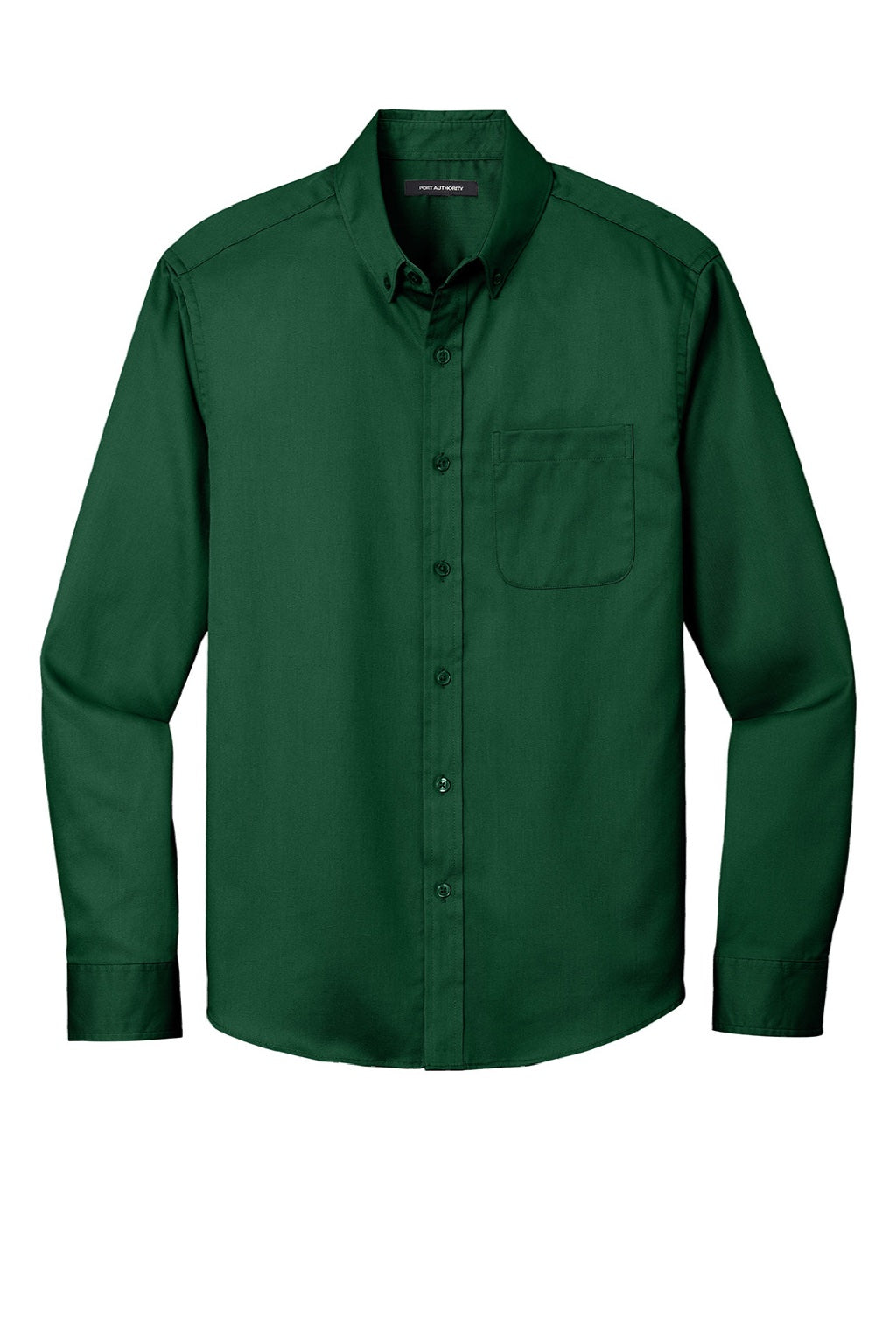 Mens SuperPro Wrinkle Resistant React Long Sleeve Button Down Shirt w/ Pocket - Dark Green