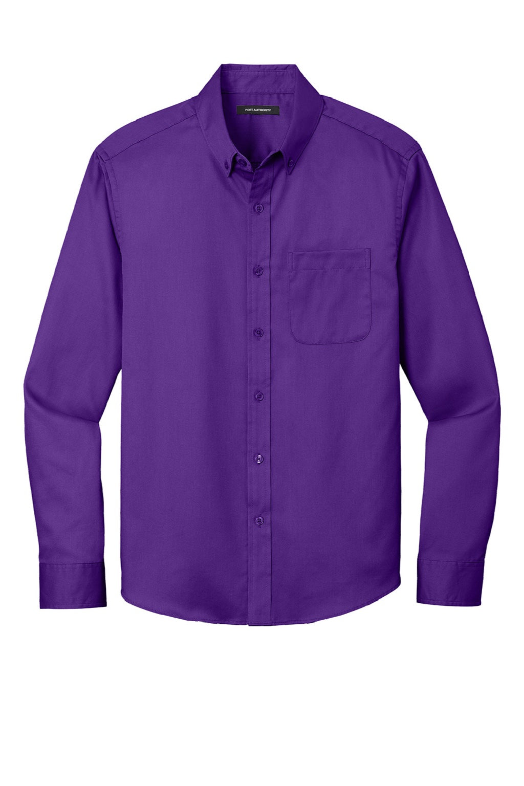 Mens SuperPro Wrinkle Resistant React Long Sleeve Button Down Shirt w/ Pocket - Purple