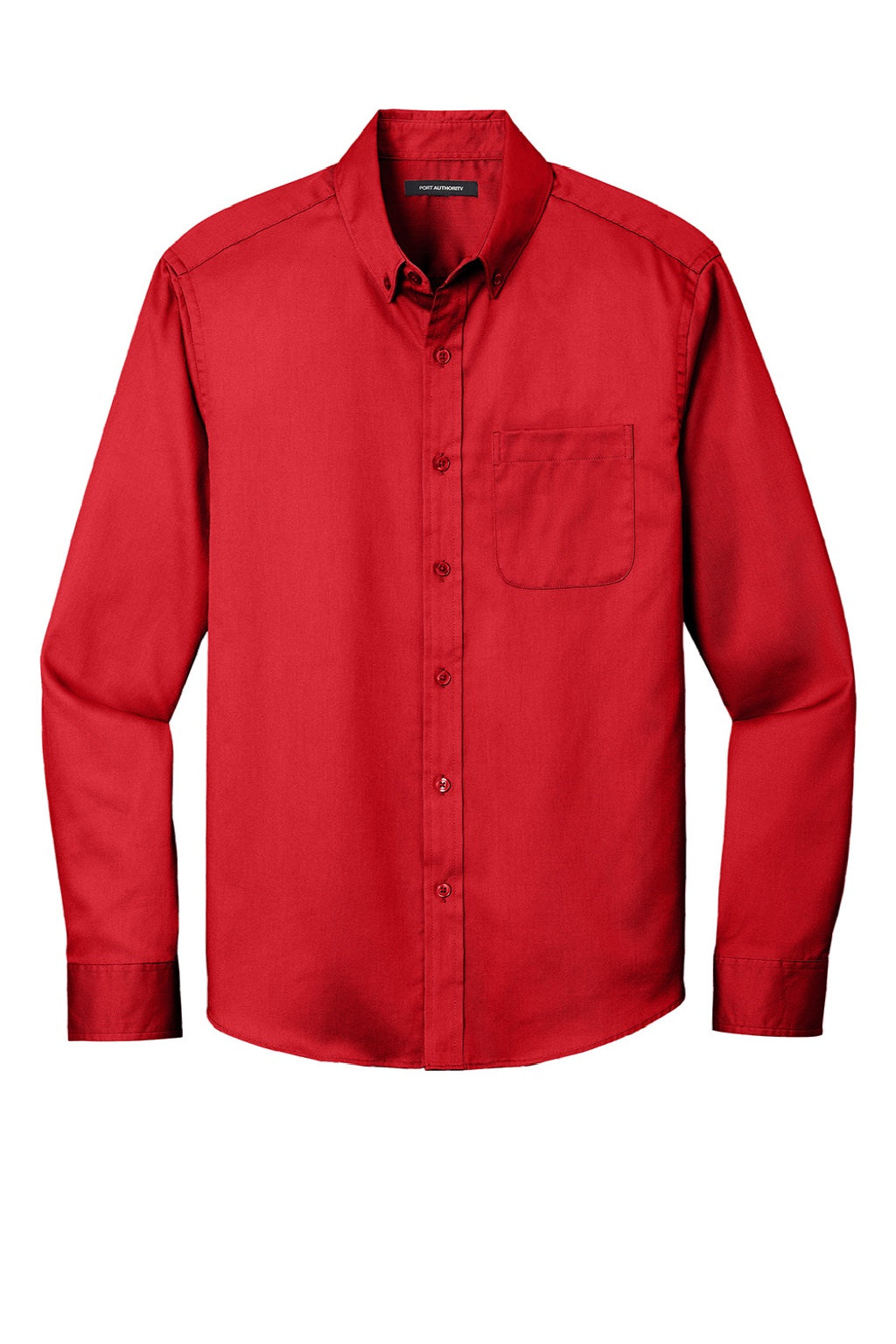 Mens SuperPro Wrinkle Resistant React Long Sleeve Button Down Shirt w/ Pocket - Rich Red