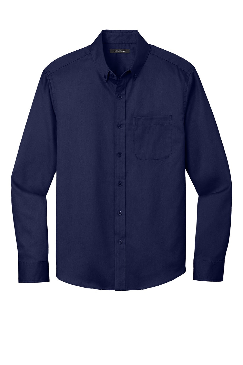 Mens SuperPro Wrinkle Resistant React Long Sleeve Button Down Shirt w/ Pocket - True Navy Blue
