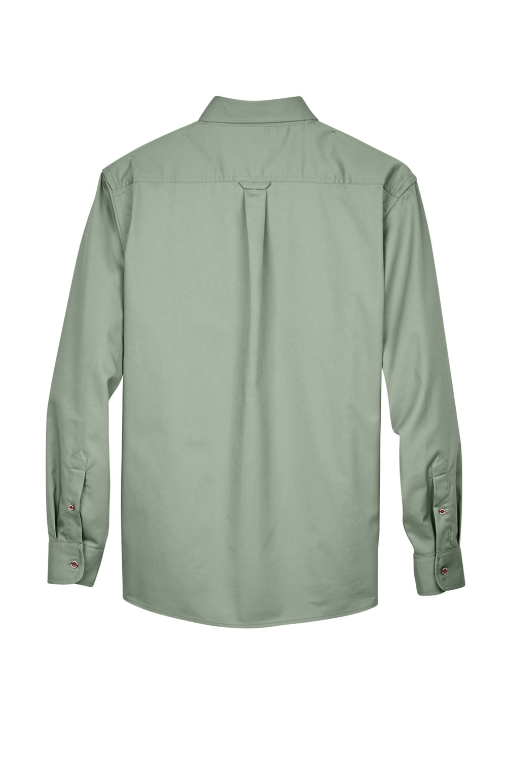 Mens Wrinkle Resistant Long Sleeve Button Down Shirt w/ Pocket - Dill Green