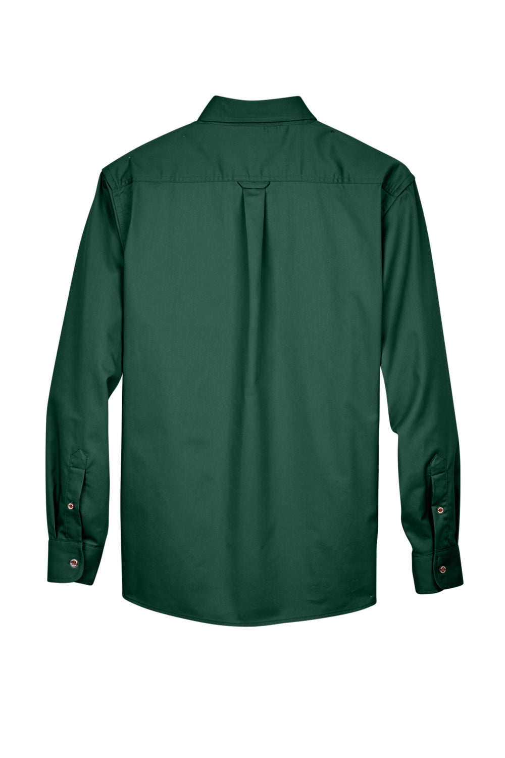 Mens Wrinkle Resistant Long Sleeve Button Down Shirt w/ Pocket - Hunter Green