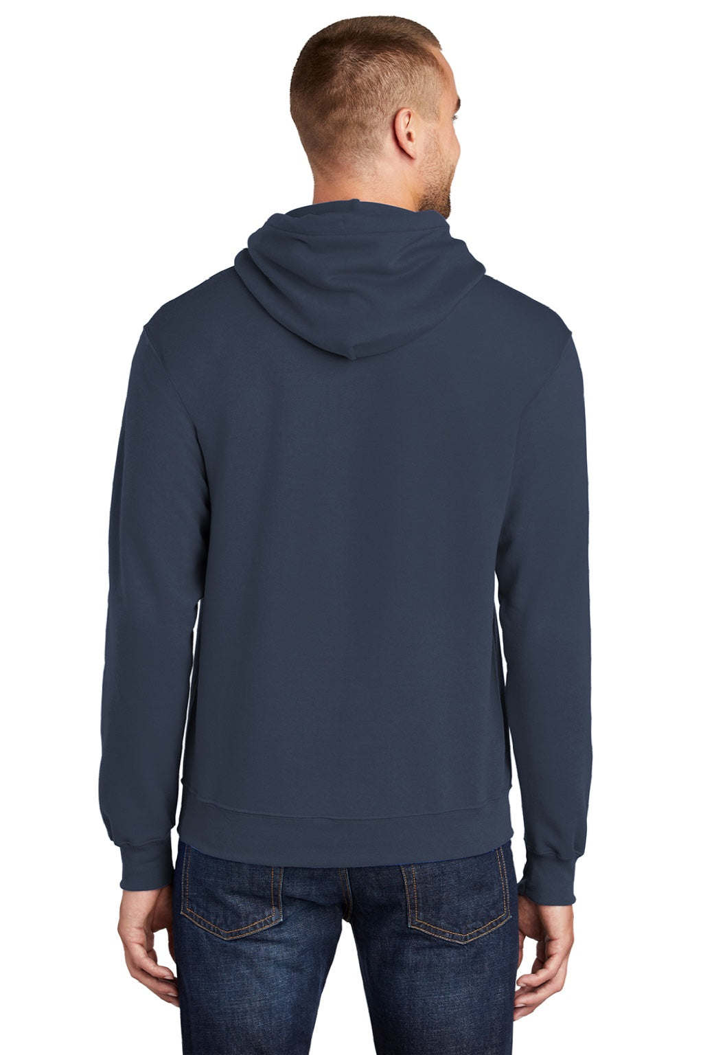 Mens Core Pill Resistant Fleece Hooded Sweatshirt Hoodie w/ Pouch Pocket - Navy Blue