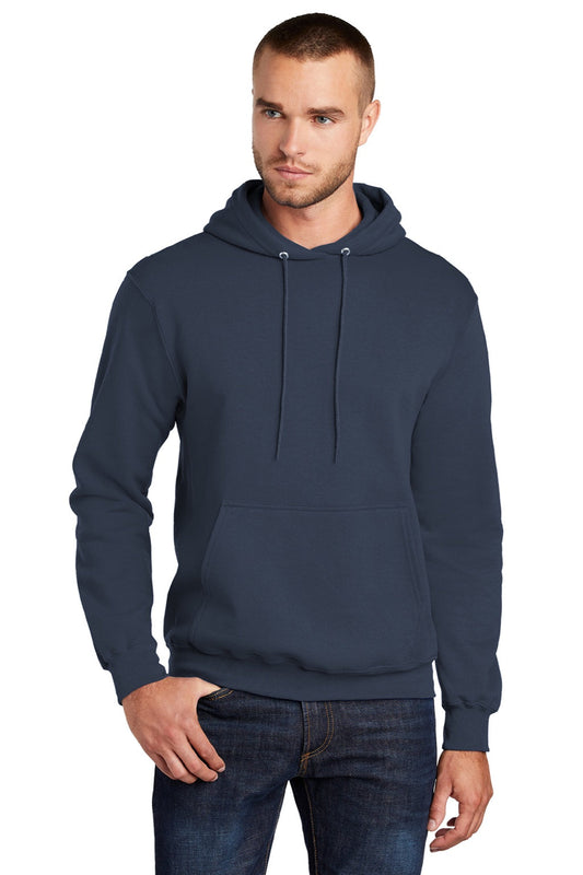 Mens Core Pill Resistant Fleece Hooded Sweatshirt Hoodie w/ Pouch Pocket - Navy Blue