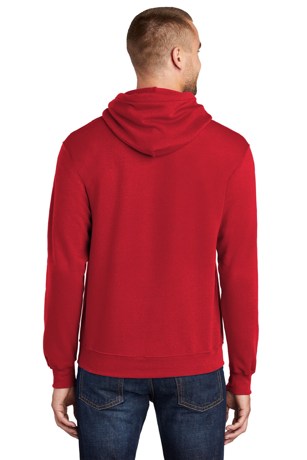 Mens Core Pill Resistant Fleece Hooded Sweatshirt Hoodie w/ Pouch Pocket - Red