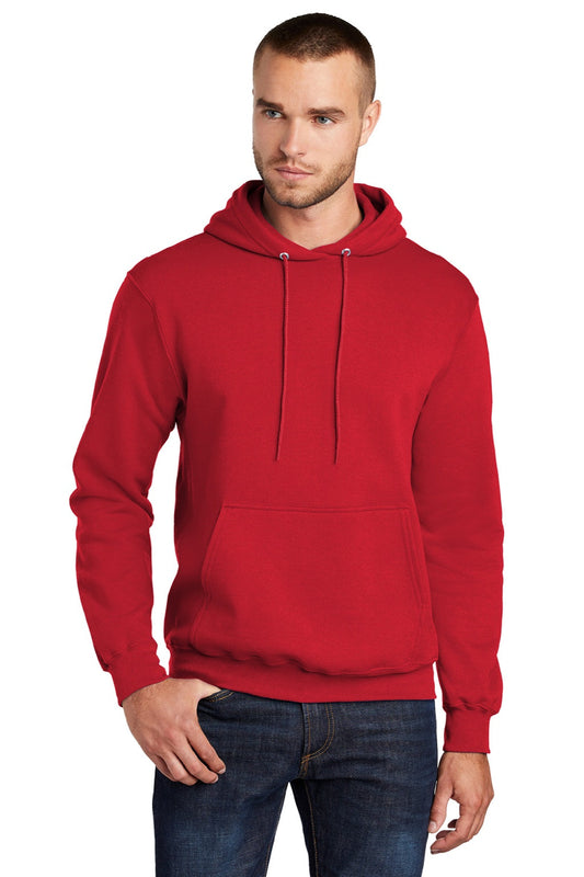 Mens Core Pill Resistant Fleece Hooded Sweatshirt Hoodie w/ Pouch Pocket - Red