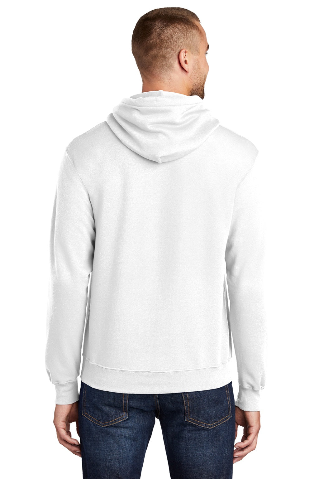 Mens Core Pill Resistant Fleece Hooded Sweatshirt Hoodie w/ Pouch Pocket - White