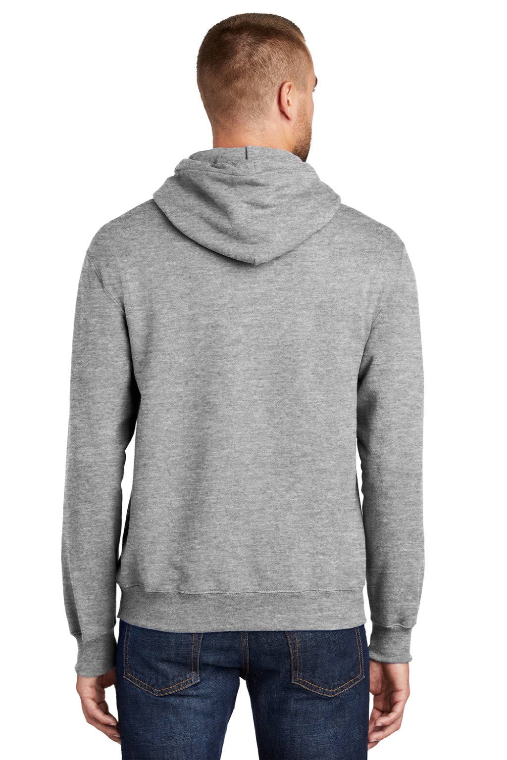 Mens Essential Pill Resistant Fleece Hooded Sweatshirt Hoodie w/ Pouch Pocket - Heather Grey