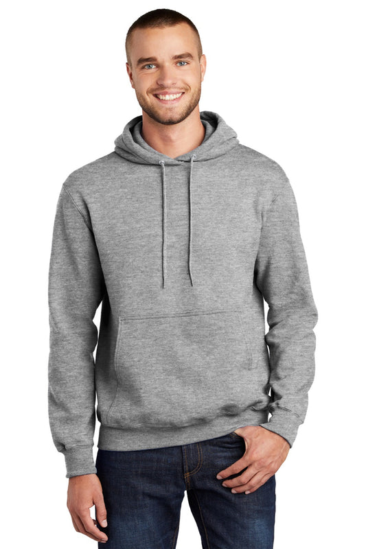 Mens Essential Pill Resistant Fleece Hooded Sweatshirt Hoodie w/ Pouch Pocket - Heather Grey
