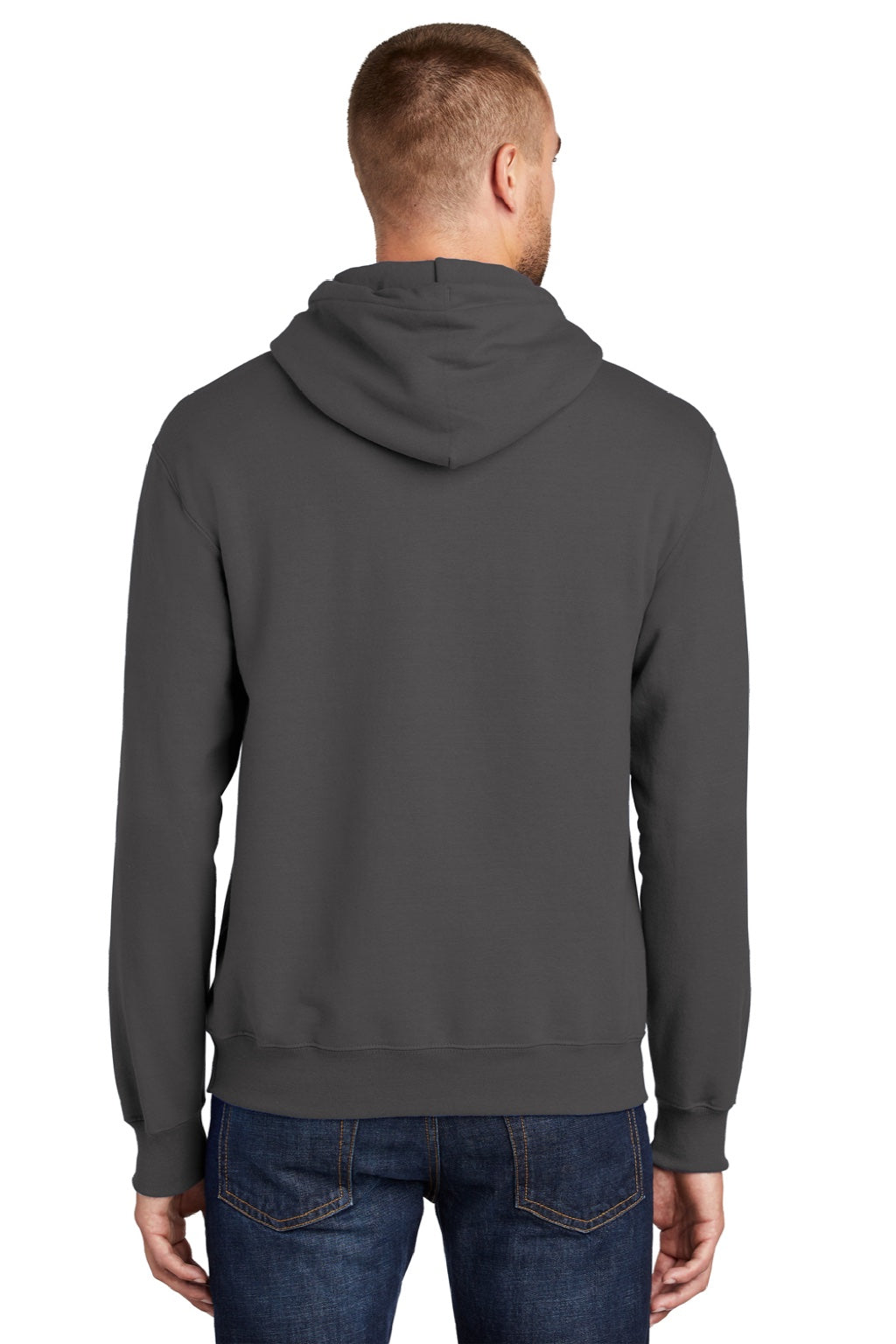 Mens Essential Pill Resistant Fleece Hooded Sweatshirt Hoodie w/ Pouch Pocket - Charcoal Grey